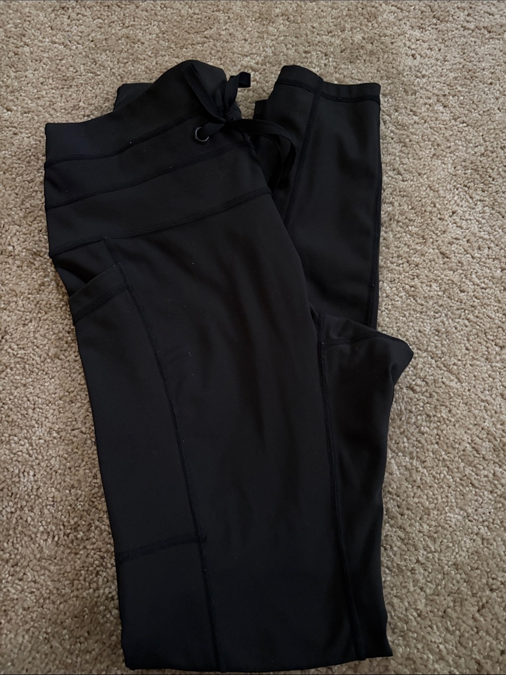 POPFLEX Black High-Waist Leggings with Side Pockets